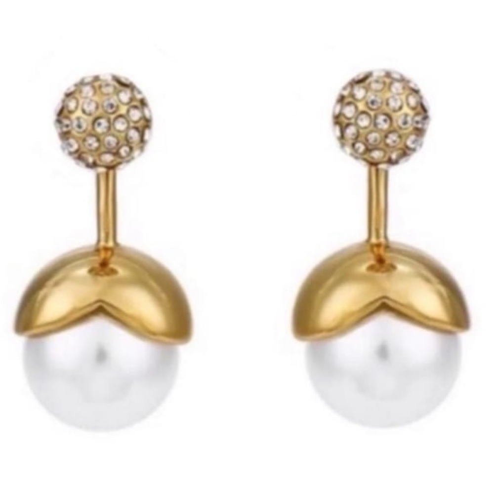 $78 Kate Spade dainty sparklers faux pearl earrings